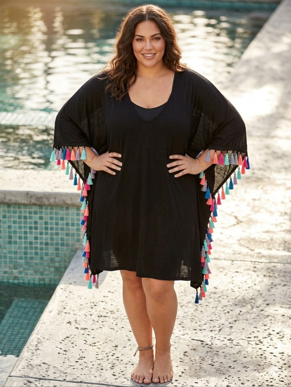 Southern Stitch Tassel Trim Women's Swim Cover-Up